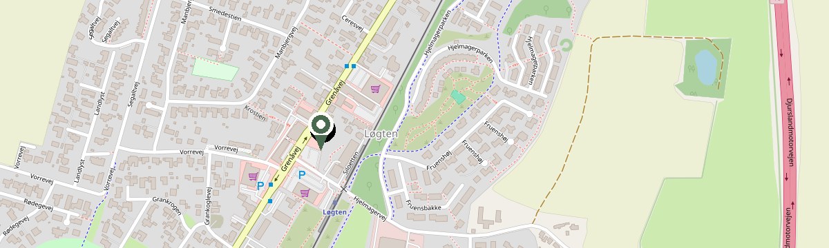 Kort over Grenåvej 758 i Løgten